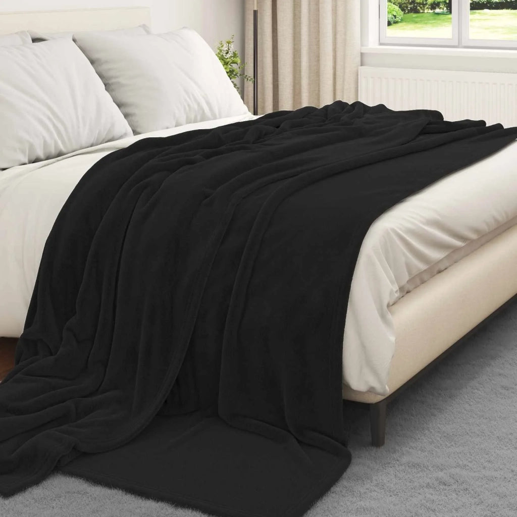 Coperte da Pile 6 pcs Nero 220 x 240 cm Panno 42016811