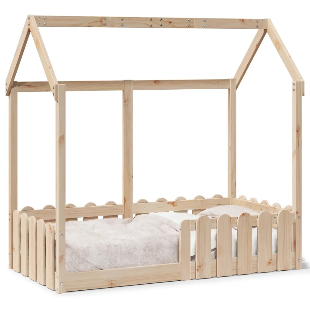 Giroletto Casetta per Bambini | Letto Infantile | Lettino 70x140 cm Legno Massello di Pino
