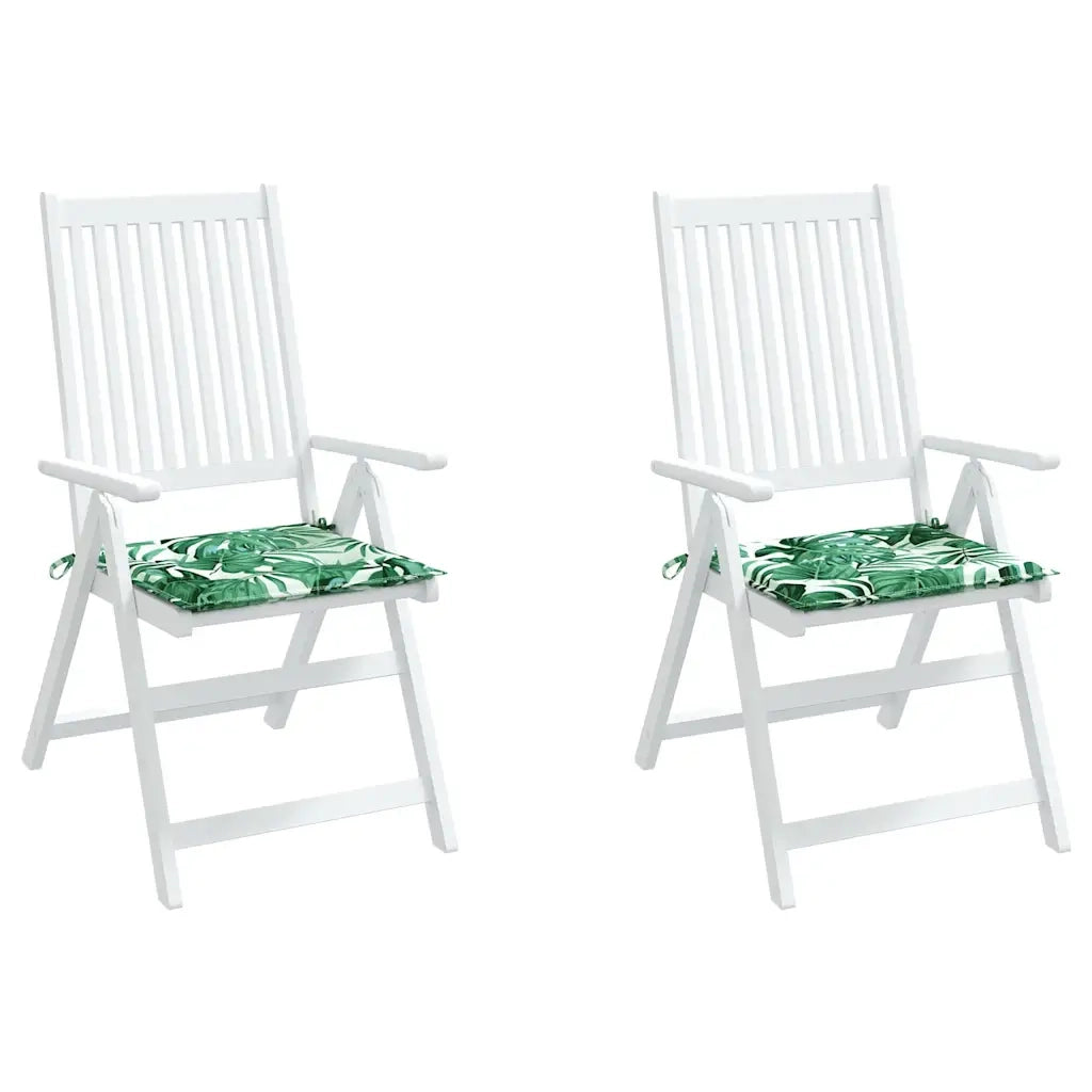 Cuscini per Sedia 2 pz | Cuscini per sedie Motivo a Foglie 40x40x4 cm Tessuto
