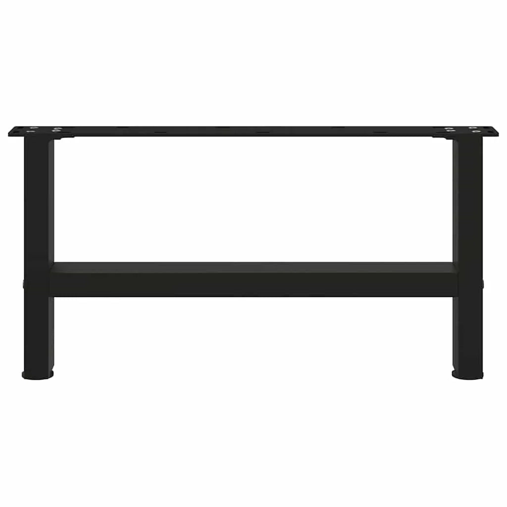 Set di 2 pratiche gambe quadrate per tavolino da caffè 70 x 30 cm con piedini livellatori design moderno in acciaio nero 02_0057508
