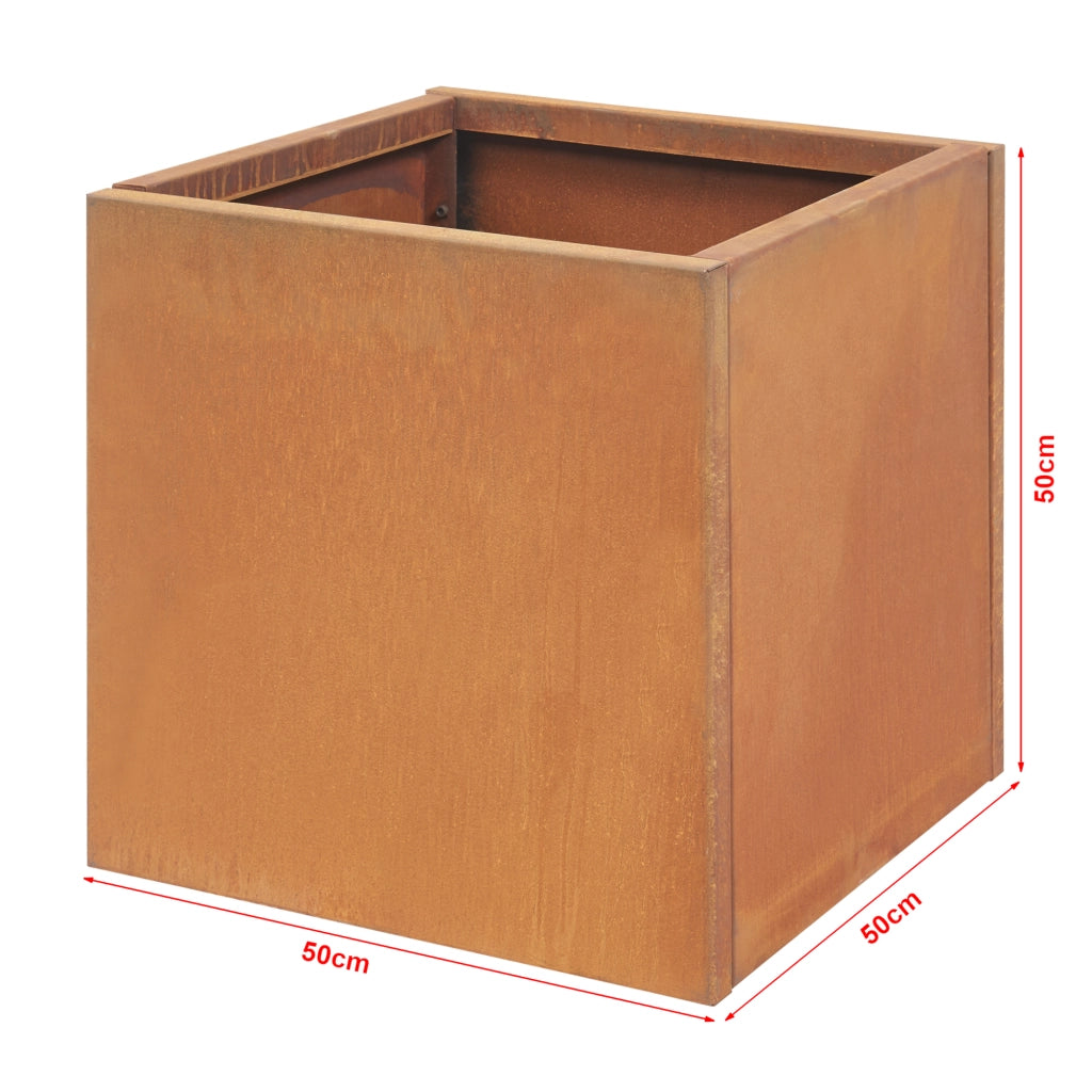 Fioriera Vaargel in Acciaio Corten Portafiori 50x50x50 cm - Marrone Ossidato casa.pro