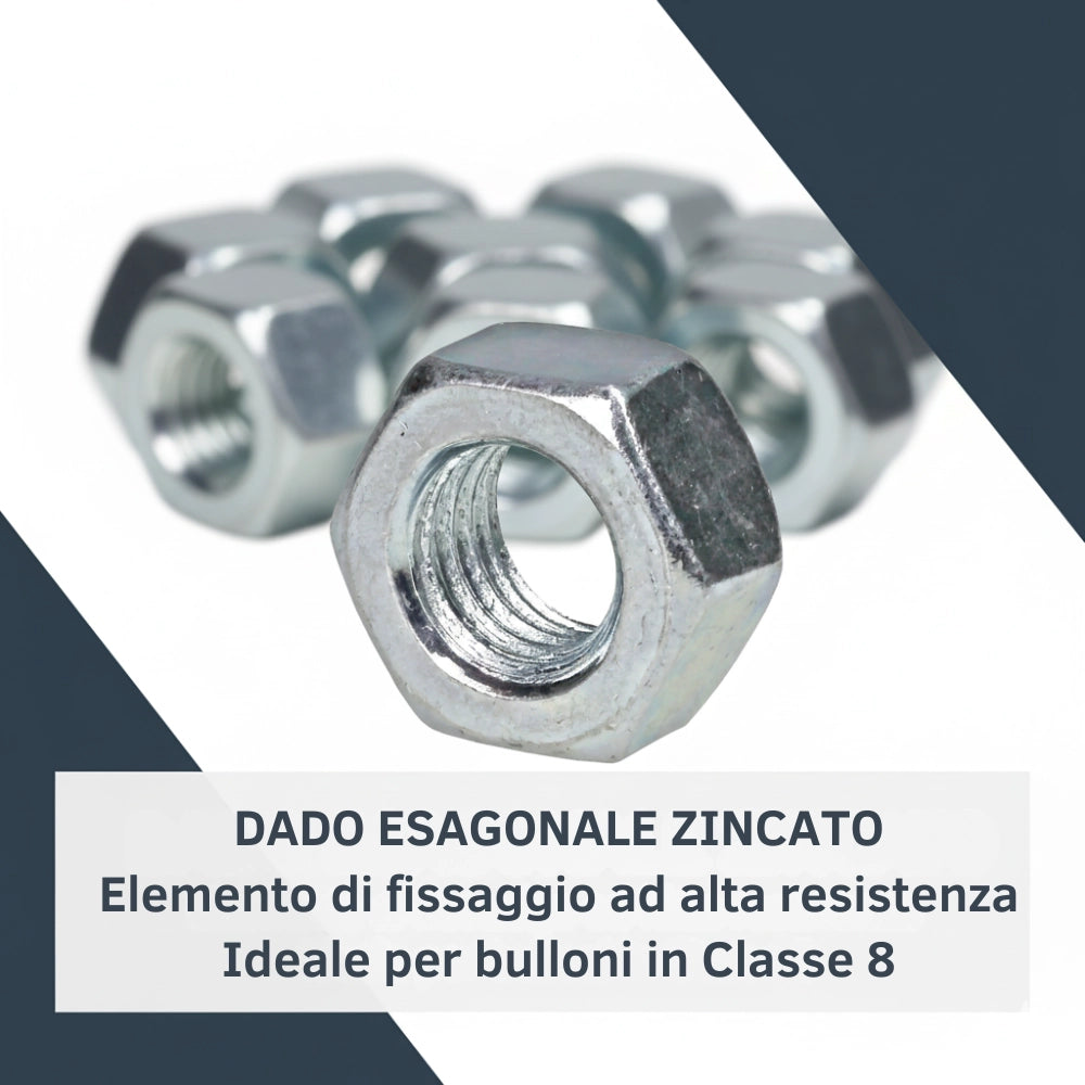 Dado esagonale m14 x 2 mm zn5588 confezione 10 pezzi