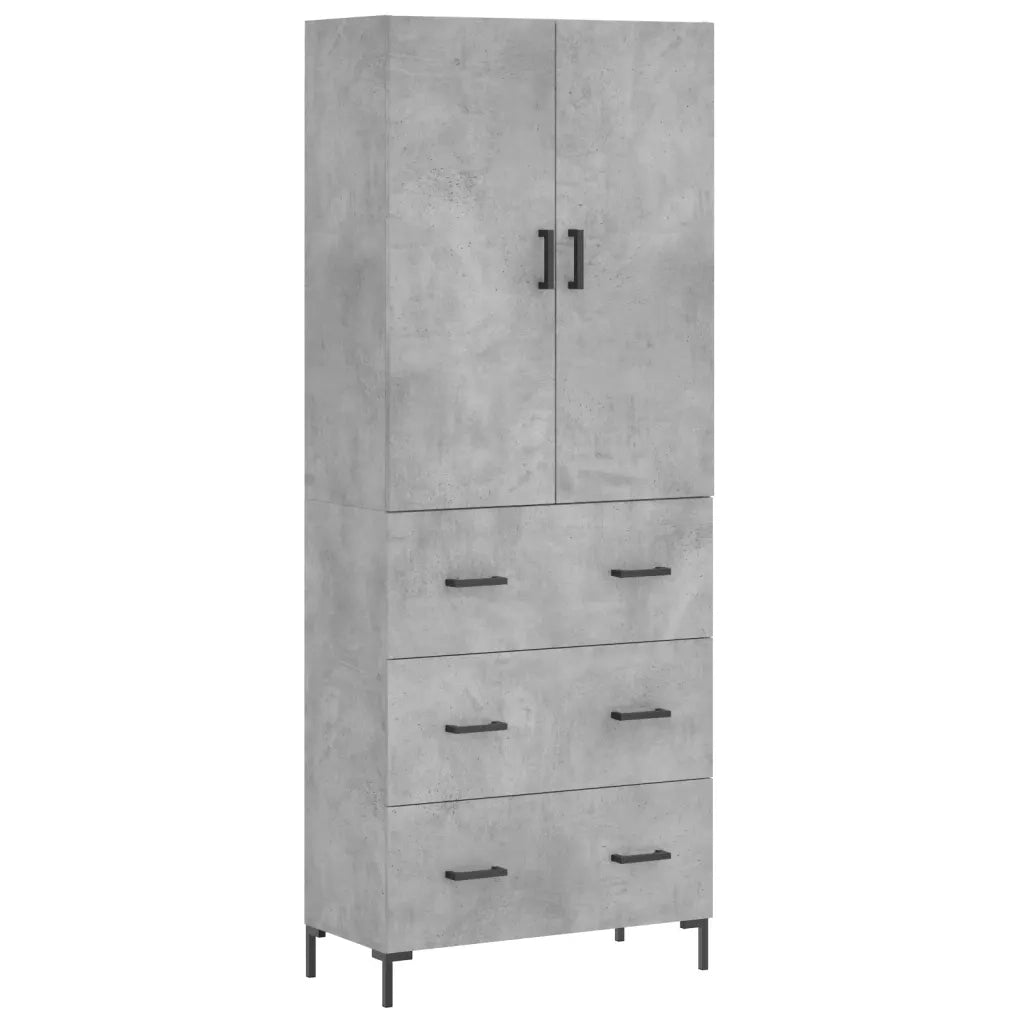 Credenza-Buffet-Armadio da cucina Grigio Cemento 69,5x34x180 cm in Legno Multistrato 835487