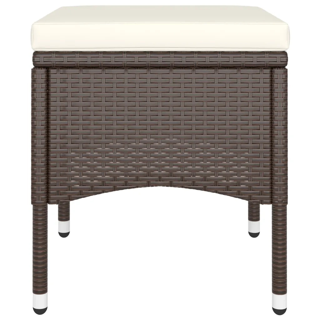 Set Bistrot Giardino 5 pz | Set Salotto da Giardino Polyrattan e Vetro Temperato Marrone