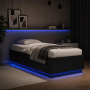 Letto con LED Rovere Nero 80 x 200 cm Legno ingegnerizzato 3429571