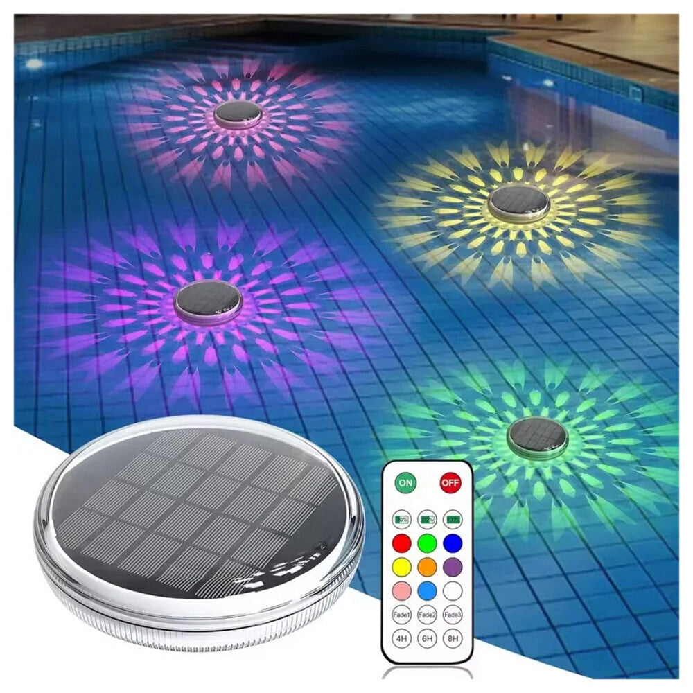 Lampada a LED a ricarica Solare Galleggiante RGB IP67 per Piscina – Illuminazione Decorativa Esterna