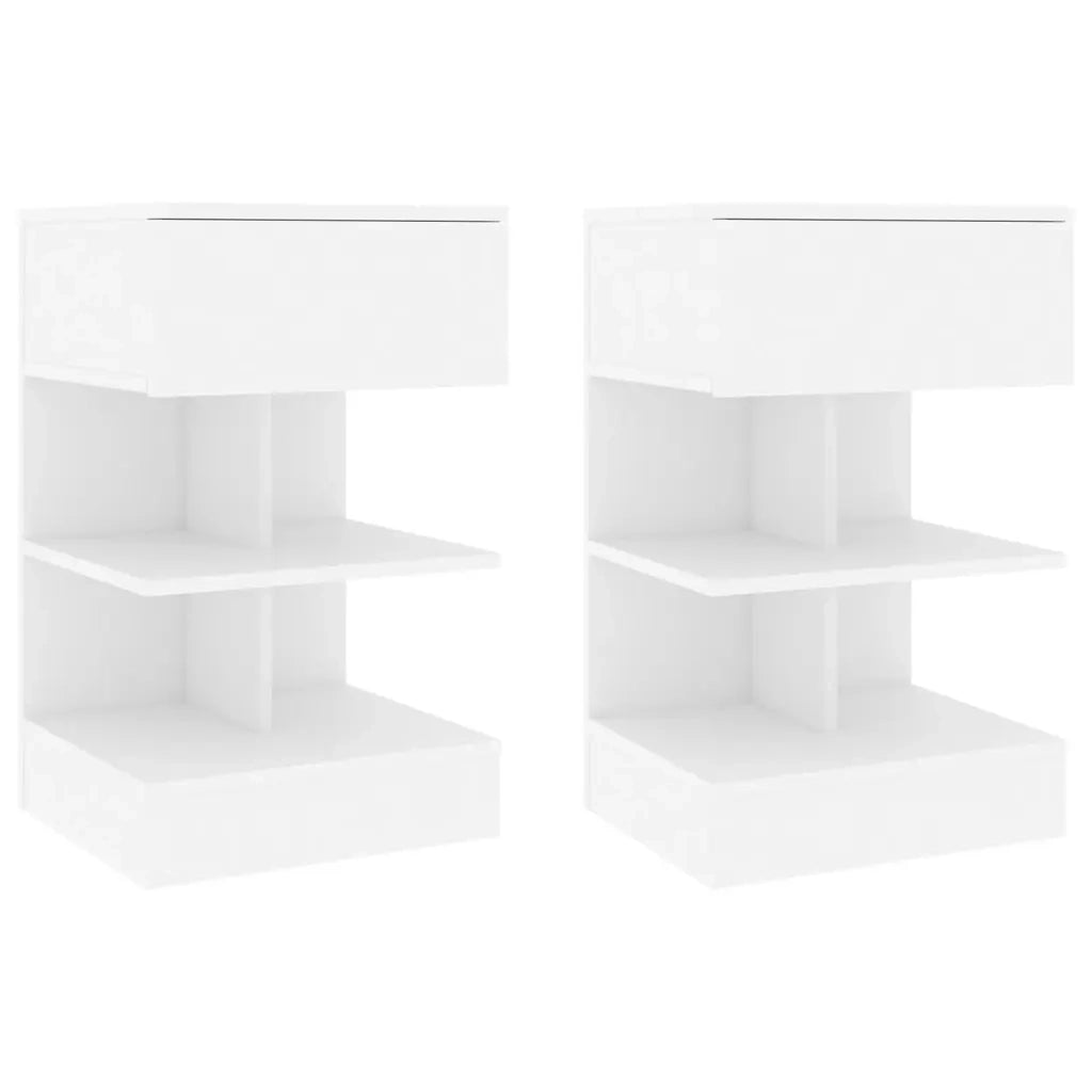 Comodini Bianchi 2 pz 40x35x65 cm in Legno Ingegnerizzato 808649