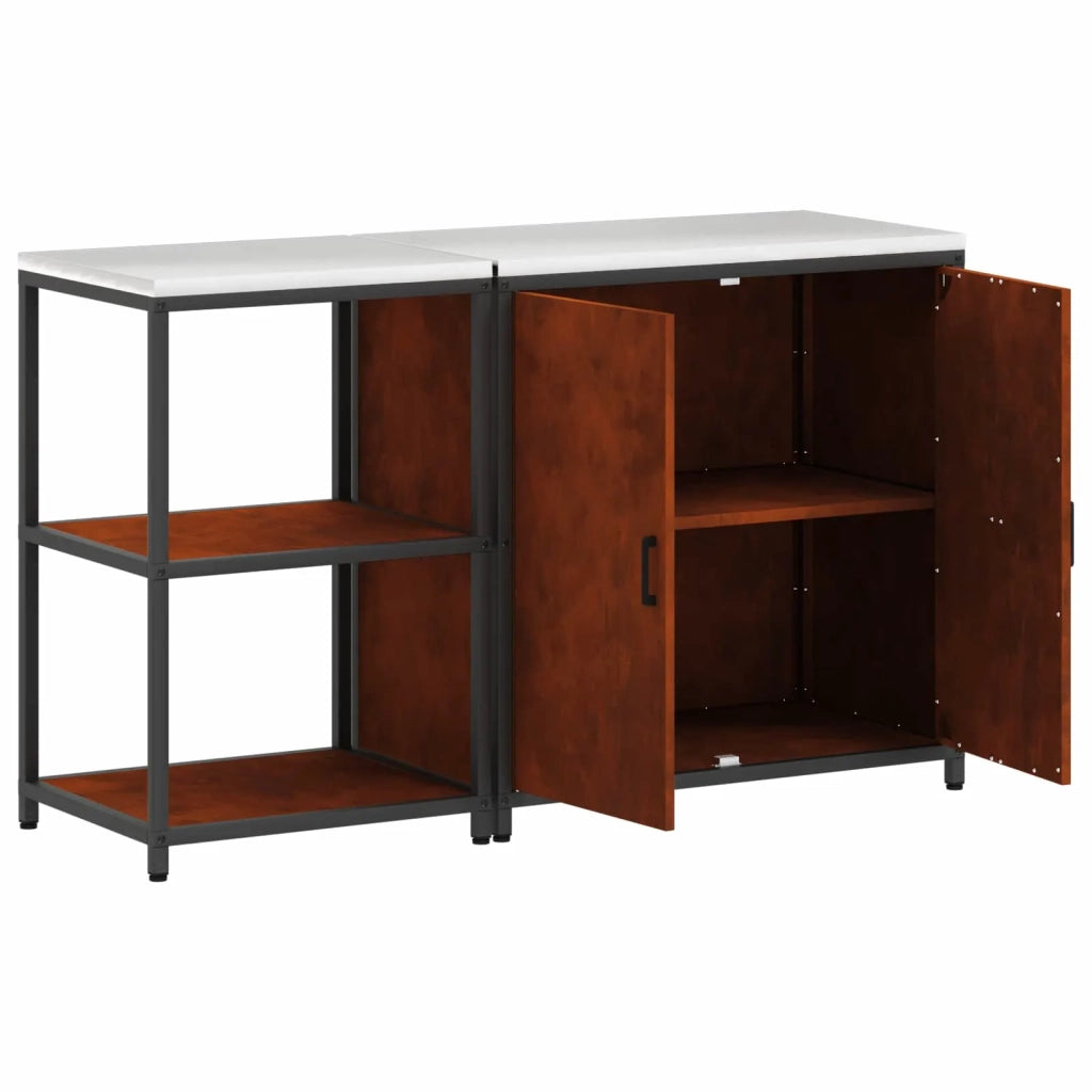 Set di Stoccaggio per Cucina con lo scaffale 2 pcs Ruggine 3392686