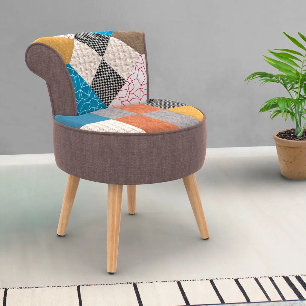 IDMarket - Sillón CRAPAUD de tela patchwork multicolor