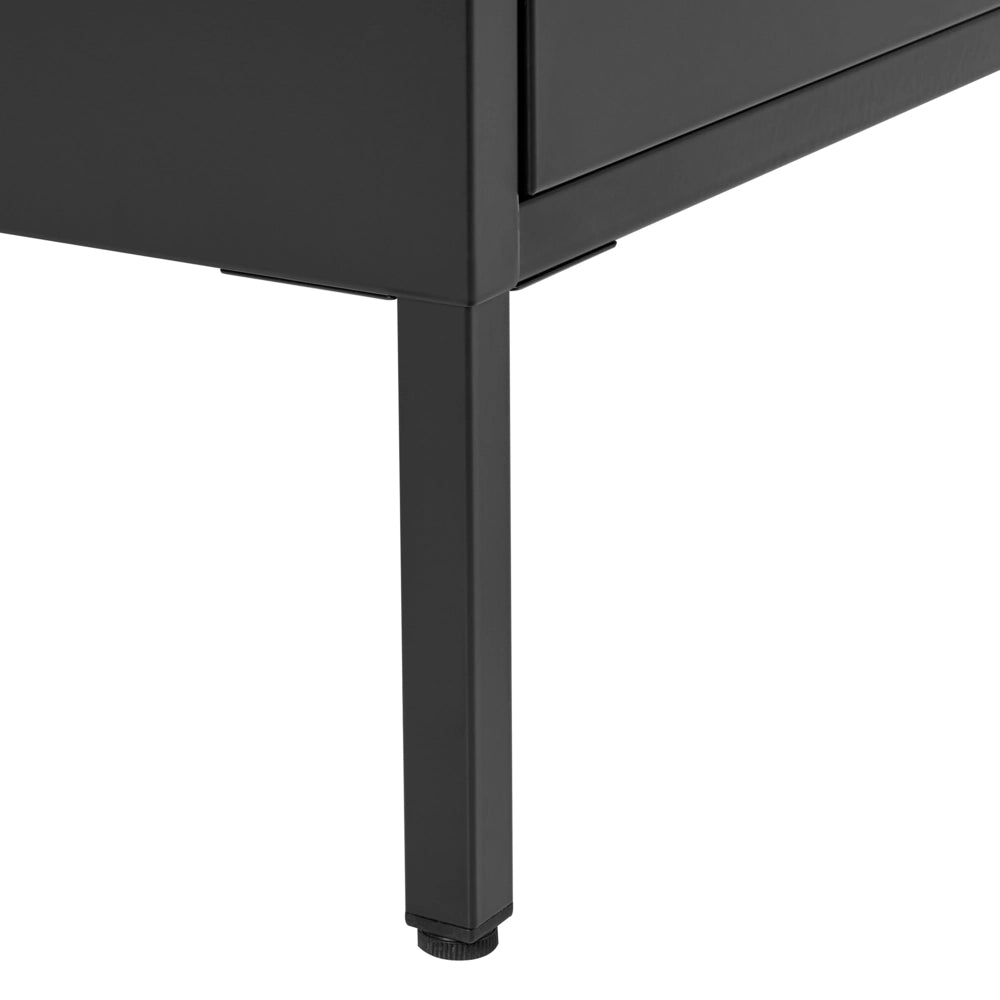 Armadio a 4 cassetti in metallo Nero in acciaio stile industriale per il soggiorno dell'home office