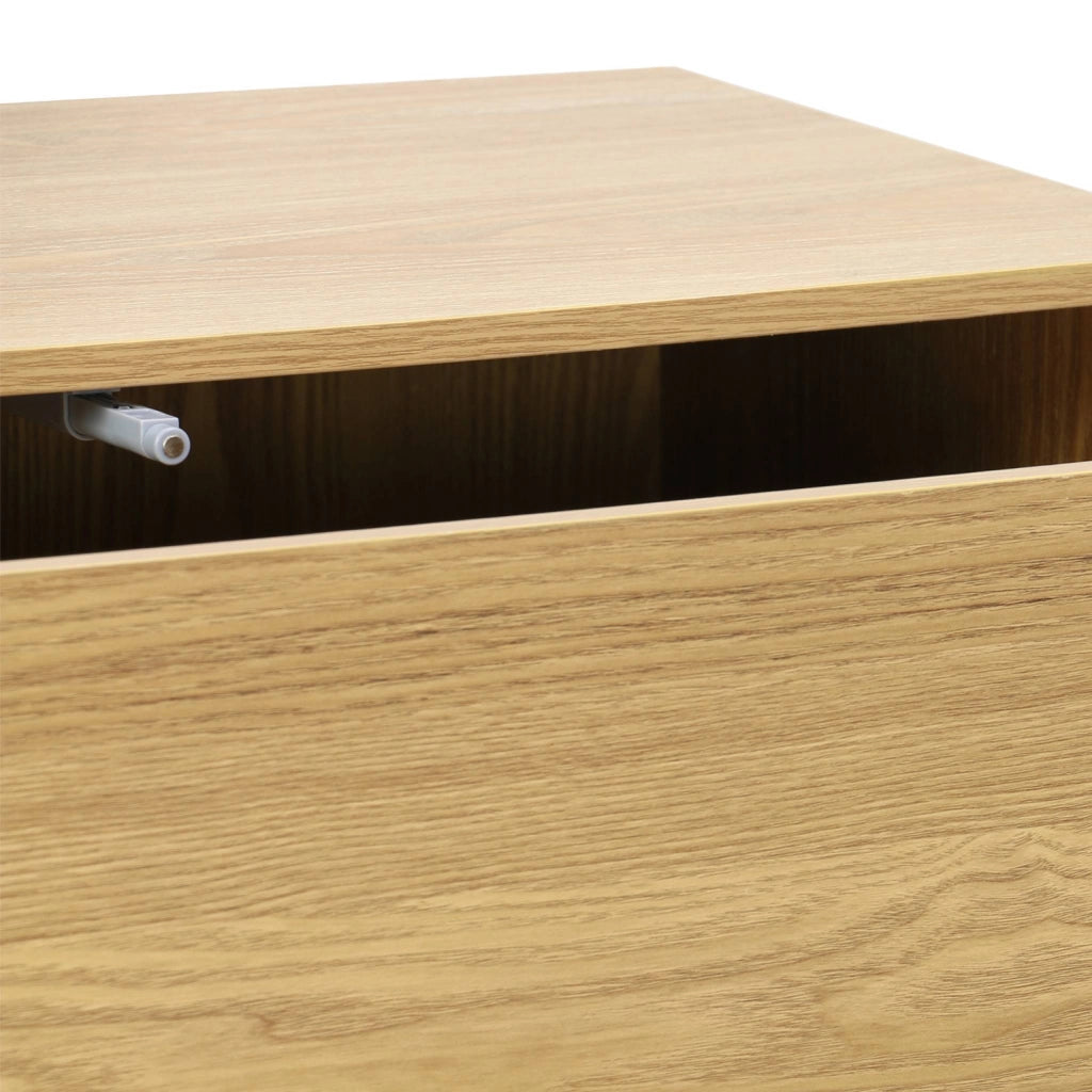 Modulo di stoccaggio decorativo in legno 3 cassetti, quercia