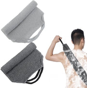 Scrub per schiena - Manica per la pelle - Spazzola a doppia faccia - Nero e Grigio - Peeling corporeo - Aiuto per la doccia - 2 pezzi