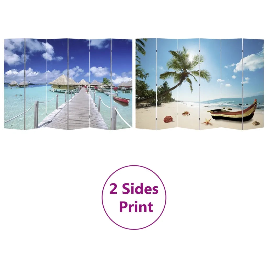 Paravento Pieghevole 217x170 cm con Stampa Spiaggia 240480