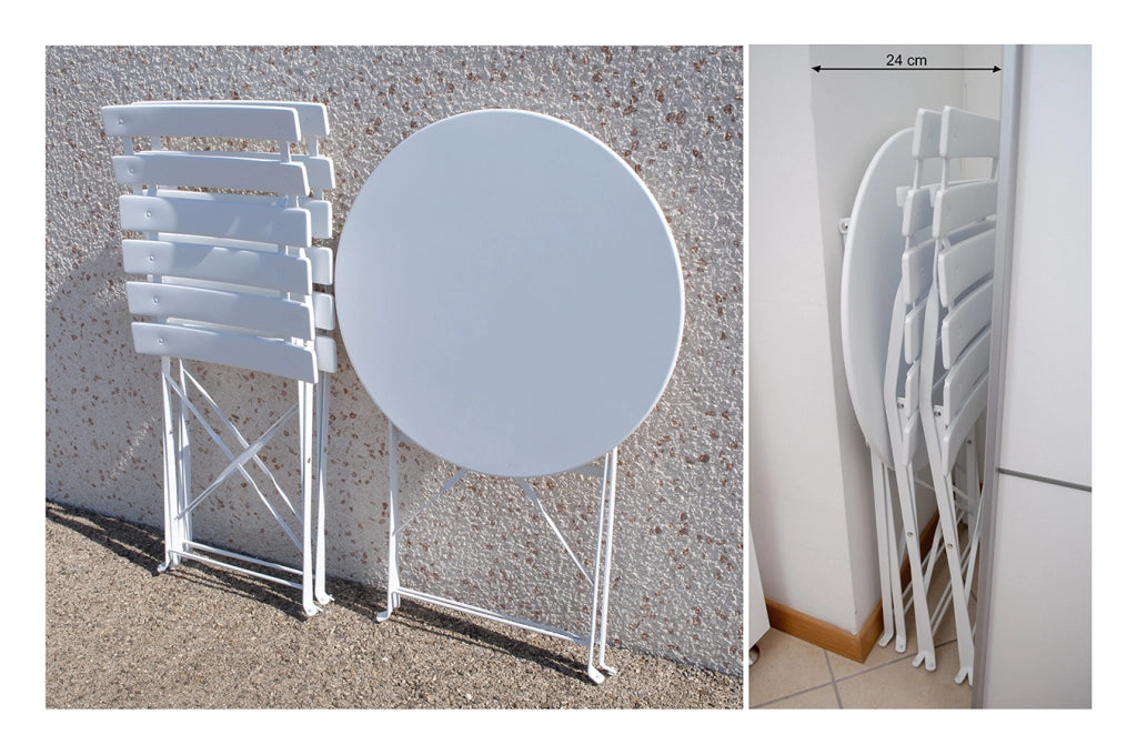 Set tavolo e sedie da giardino pieghevoli bianco – Positano - TRSP08PO