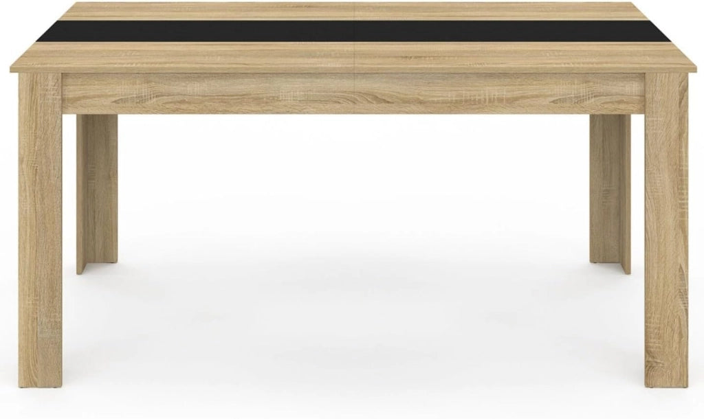 Tavolo da pranzo rettangolare GEORGIA per 8 persone in simil-faggio e nero 160 x 80 cm