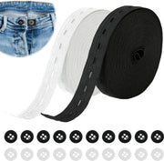 Elastico di alta qualità per cucito - 20 nodi di resina - 14 m di elastico - bianco e nero - per abbigliamento e accessori - 20 mm di larghezza.