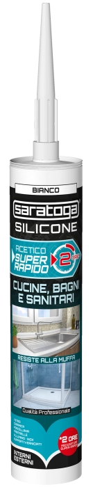 SILICONE ACETICO SUPER RAPIDO BIANCO 280ml - SARATOGA