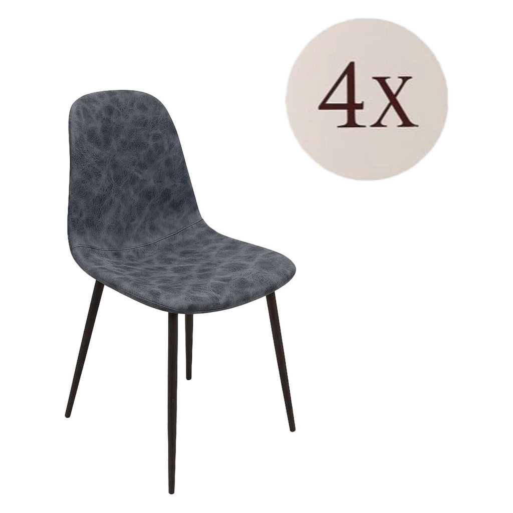 Ispani, set di Sedie 4 Sedie, Grigio Scuro