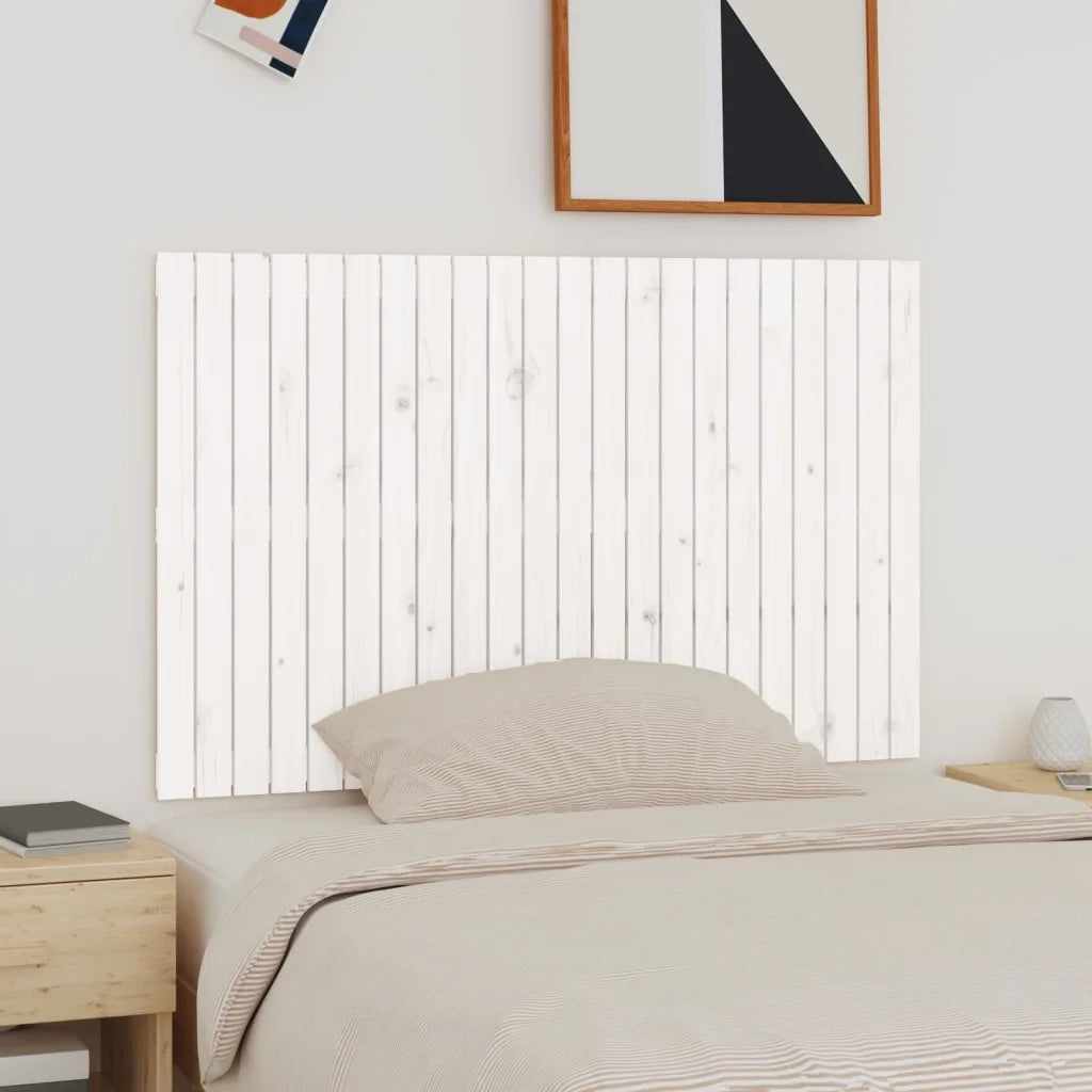 Testiera | Testata da Parete Bianca 140x3x90 cm in Legno Massello di Pino