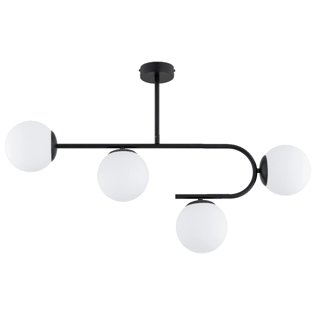 Lampada a sospensione Stellar nera 4 luci E14 Alfa