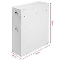 Mobiletto Salvaspazio Bagno Mobile in Legno MDF Bianco con Cassetti 48x16x58cm