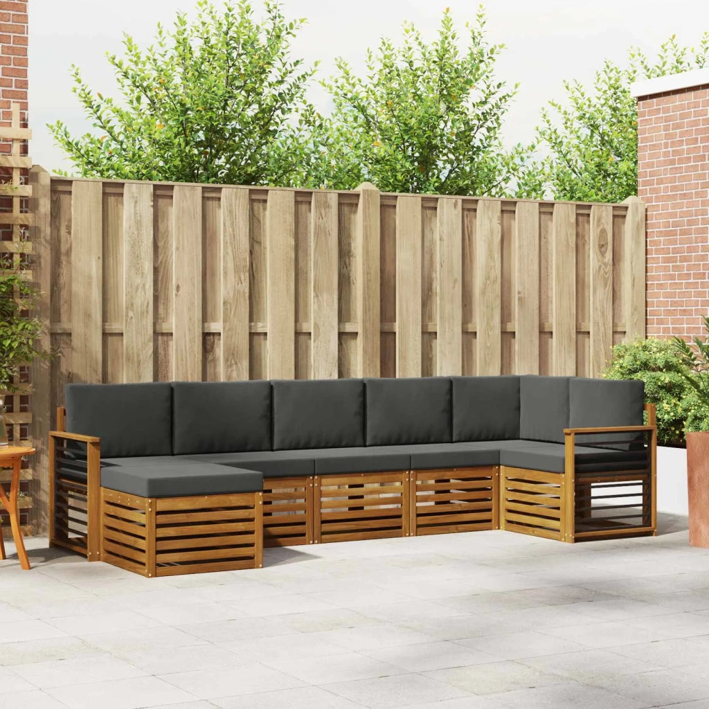 Set divano sezionale con cuscino 7 pcs Naturale e Antracite 3375182