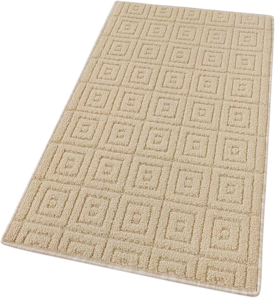 Tappeto Cucina 3D Antiscivolo Tinta Unita Assorbente Beige 50x80 cm