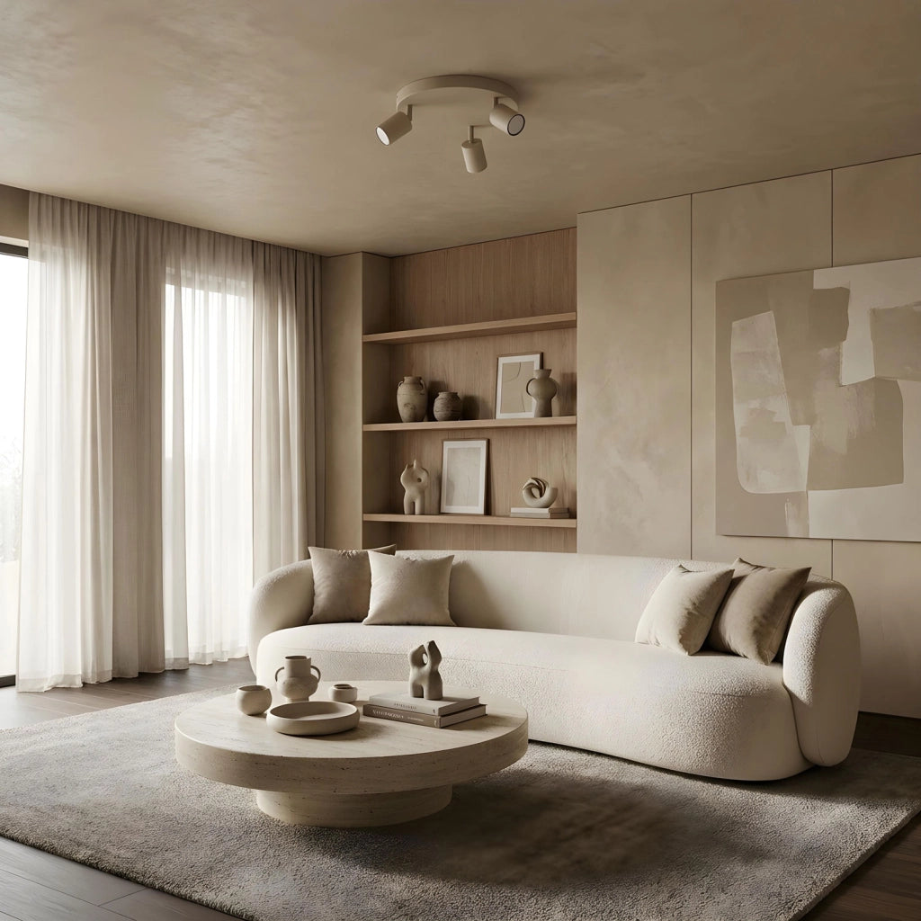 Plafoniera Fun 3 faretti beige GU10 acciaio Luminex