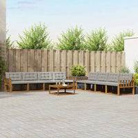 Set di divani da esterno 9 pcs Grigio Naturale e Chiaro 3369310