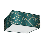 Plafoniera Ziggy Milagro verde quadrata 40cm 2xE27