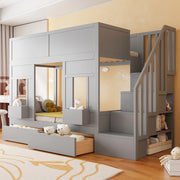 Letto a Castello per Bambini con Cassetti e Rete a Doghe ¨C MINIMAL ¨C Legno 90x200