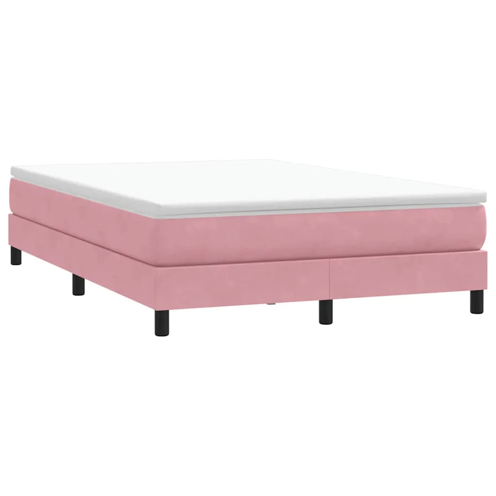 Giroletto a Molle con Materasso Rosa 160x210 cm in Velluto
