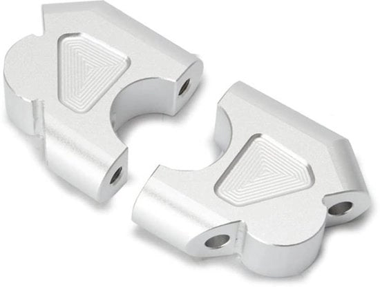 Set di Alzaviti in Alluminio - CNC Anodizzato - Set a 2 - Fissaggi - Argento - 16x10x6cm - Alzaviti