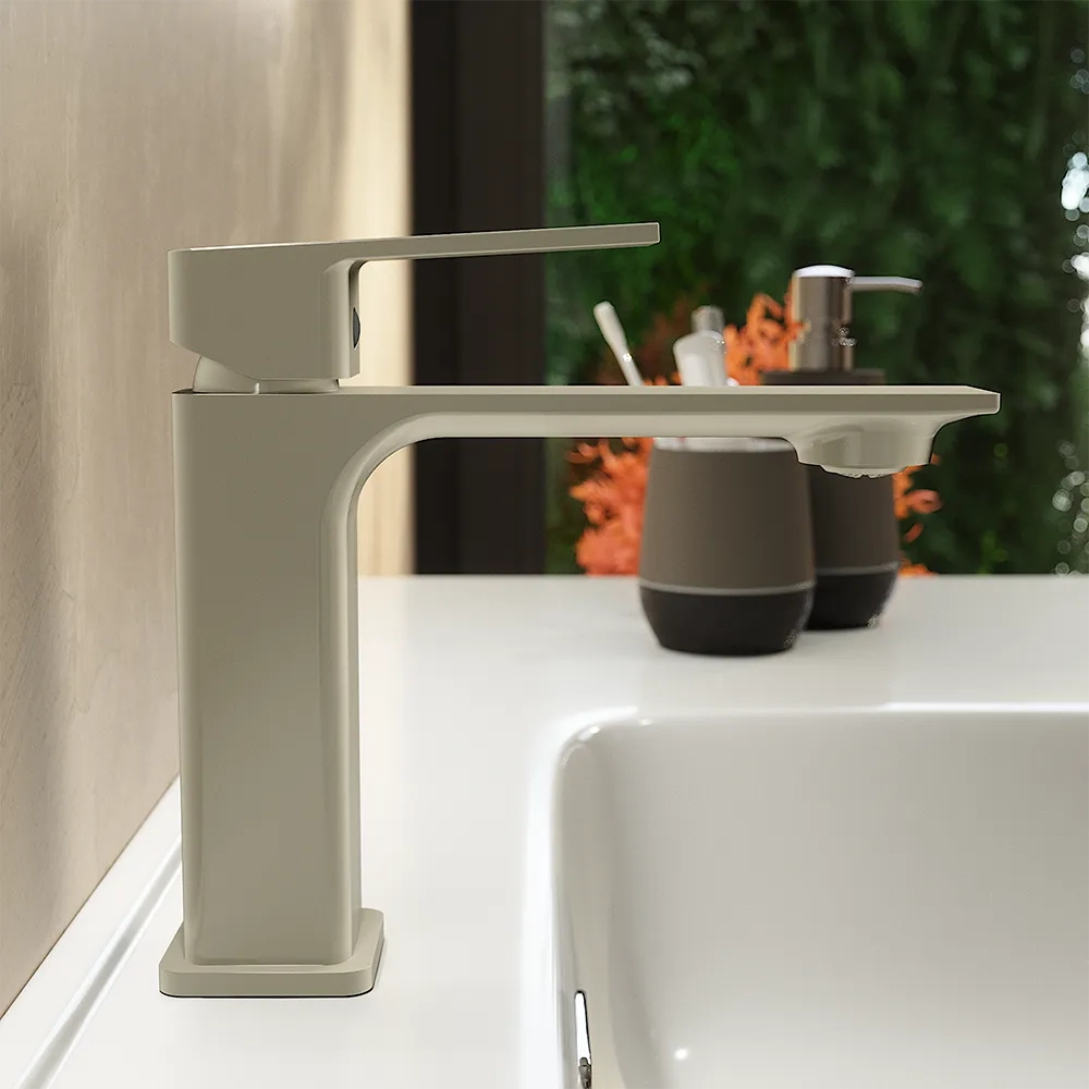 Miscelatore lavabo senza scarico slim nickel spazzolato | Ingrid