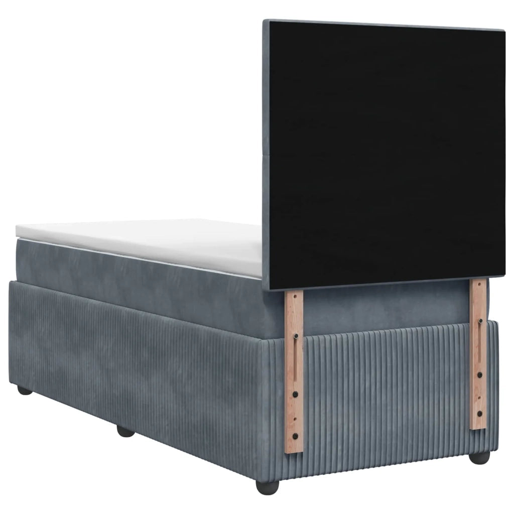 Letto box spring con materasso Grigio Scuro 90 x 200 cm Velluto 3454524