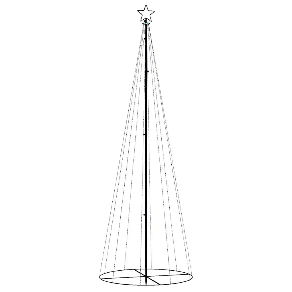 Albero di Natale a Cono Bianco Caldo 310 LED 100x300 cm 343490