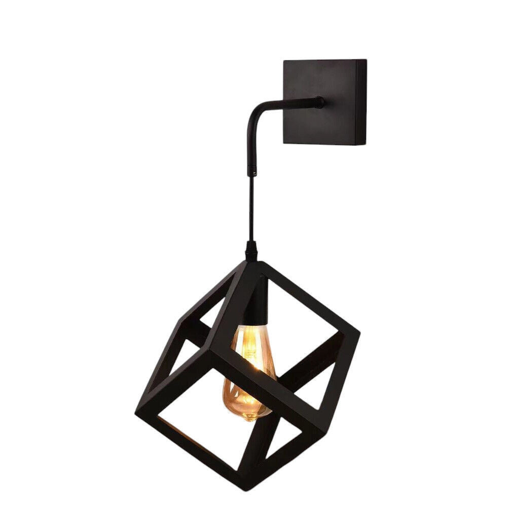 Trade Shop - Applique Da Parete Pendente A Forma Di Cubo 3d Stile Minimal Portalampada Attacco E27 Aq52 -