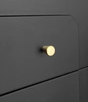 Mobile Porta TV in Stile Retro con Maniglie Dorate, Ampio Spazio di Stoccaggio, Porta in Vetro e Gambe in Legno Massello, 175x38x55,5 cm, Nero
