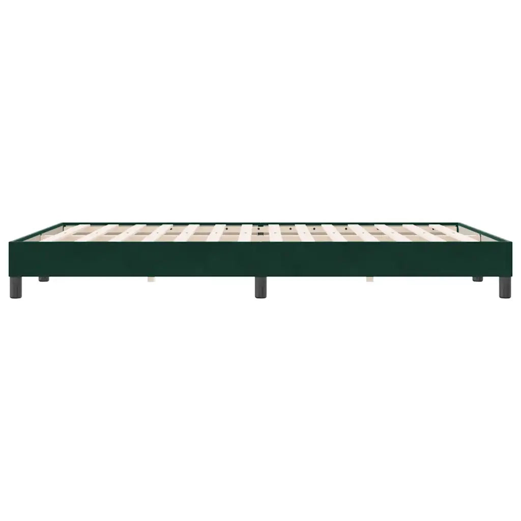 Letto a Molle senza Materasso Verde Scuro 160x220 cm Velluto 3315882