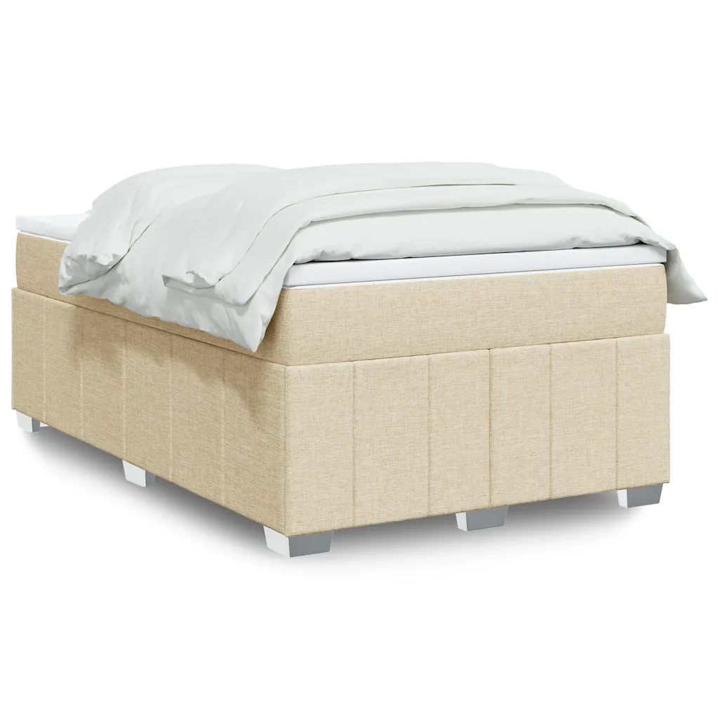 Giroletto a Molle con Materasso Crema 120x200 cm in Tessuto