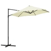 Ombrellone da Giardino a Sbalzo 2.6x2.5 m con Rotazione a 360° e Manovella, Beige