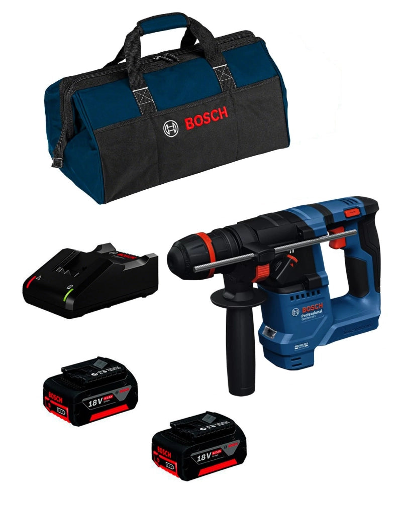 Martello Perforatore BOSCH GBH 18V-18 X (2 x 4,0 Ah + GAL18V-40 + Borsa)