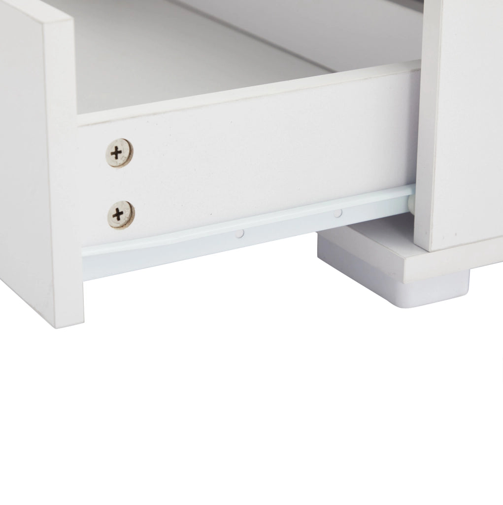 Vetrina verticale bianca 60 x 35 x 180 cm in MDF con LED controllato da app e 3 cassetti