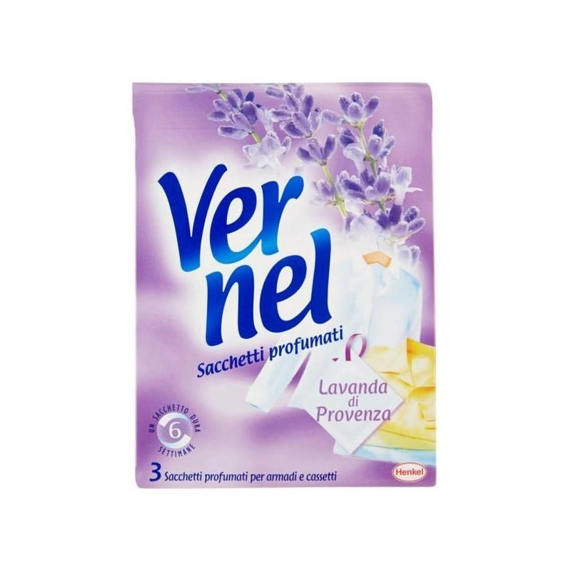 VERNEL SACCHETTI PROFUMATI LAVANDA DI PROVENZA PER ARMADI E CASSETTI 3 PEZZI