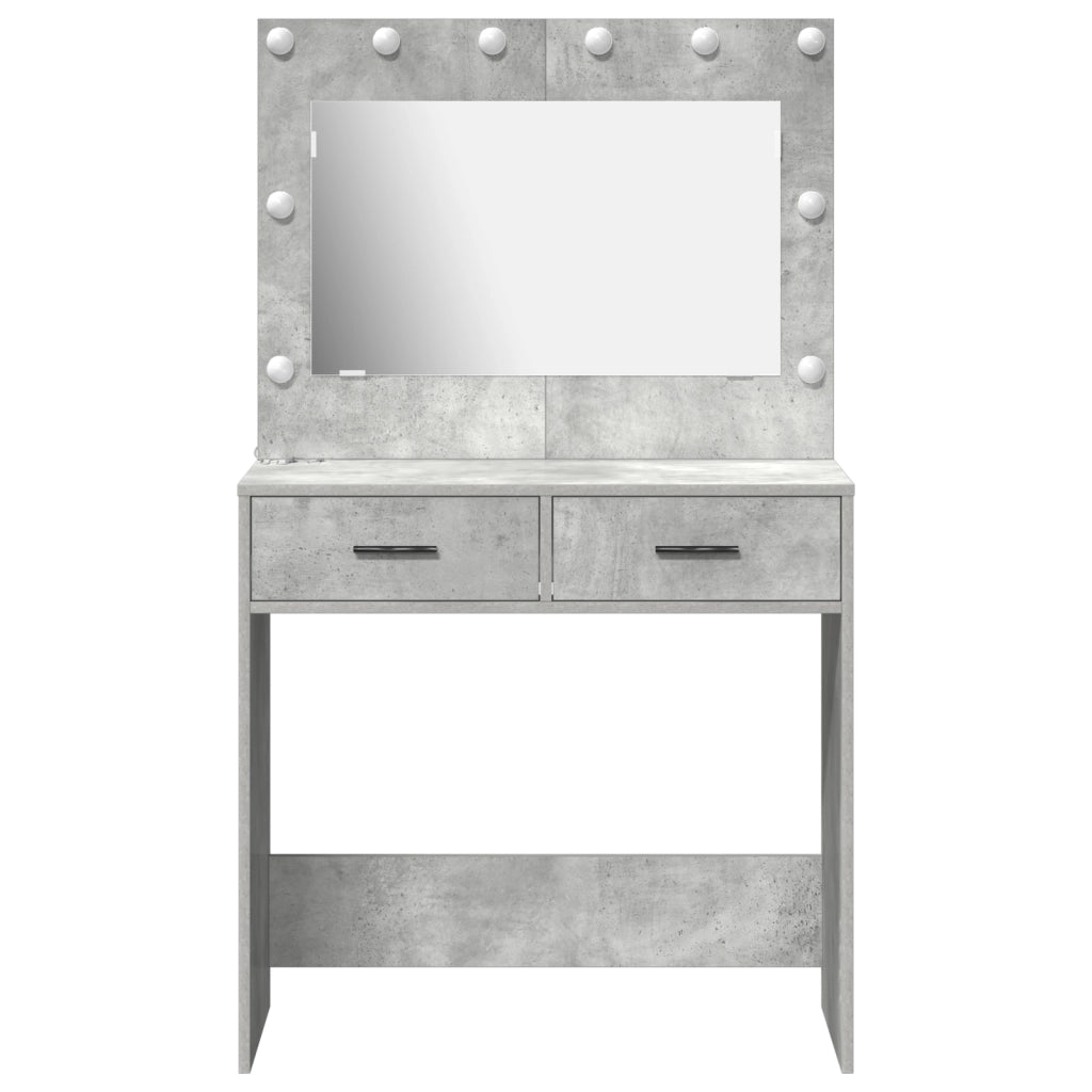 Toeletta  con luci LED Grigio cemento 78,5x41x135 cm