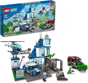 LEGO City Police Stazione di Polizia, Set con Elicottero Giocattolo, Macchina e Camion della Spazzatura
