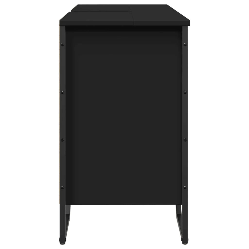 vidaXL Mobile Lavabo Bagno Nero 91x35x60 cm in Truciolato