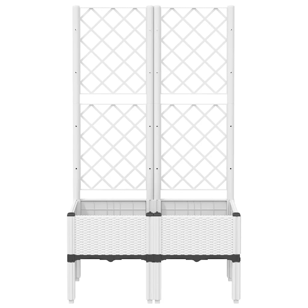 Fioriera da Giardino con Graticcio Bianco 80x40x142 cm PP