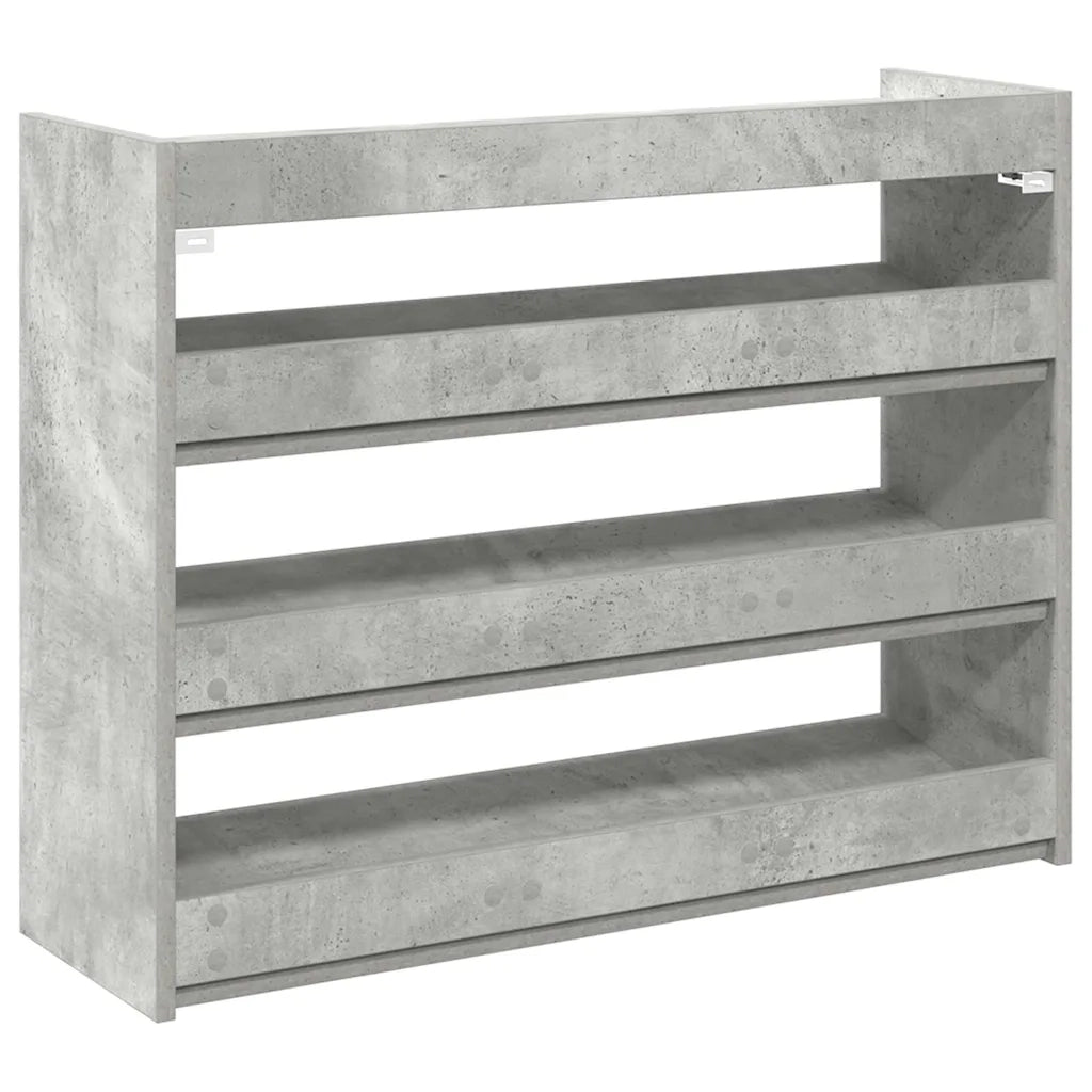Scarpiera-Scaffale per scarpe Grigio Cemento 80x25x62 cm in Legno Multistrato