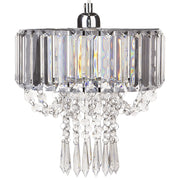 Lampada a Sospensione Metallo Trasparente Vetro Acrilico 83 cm Lampadario Decorativo Finitura Lucida Glam